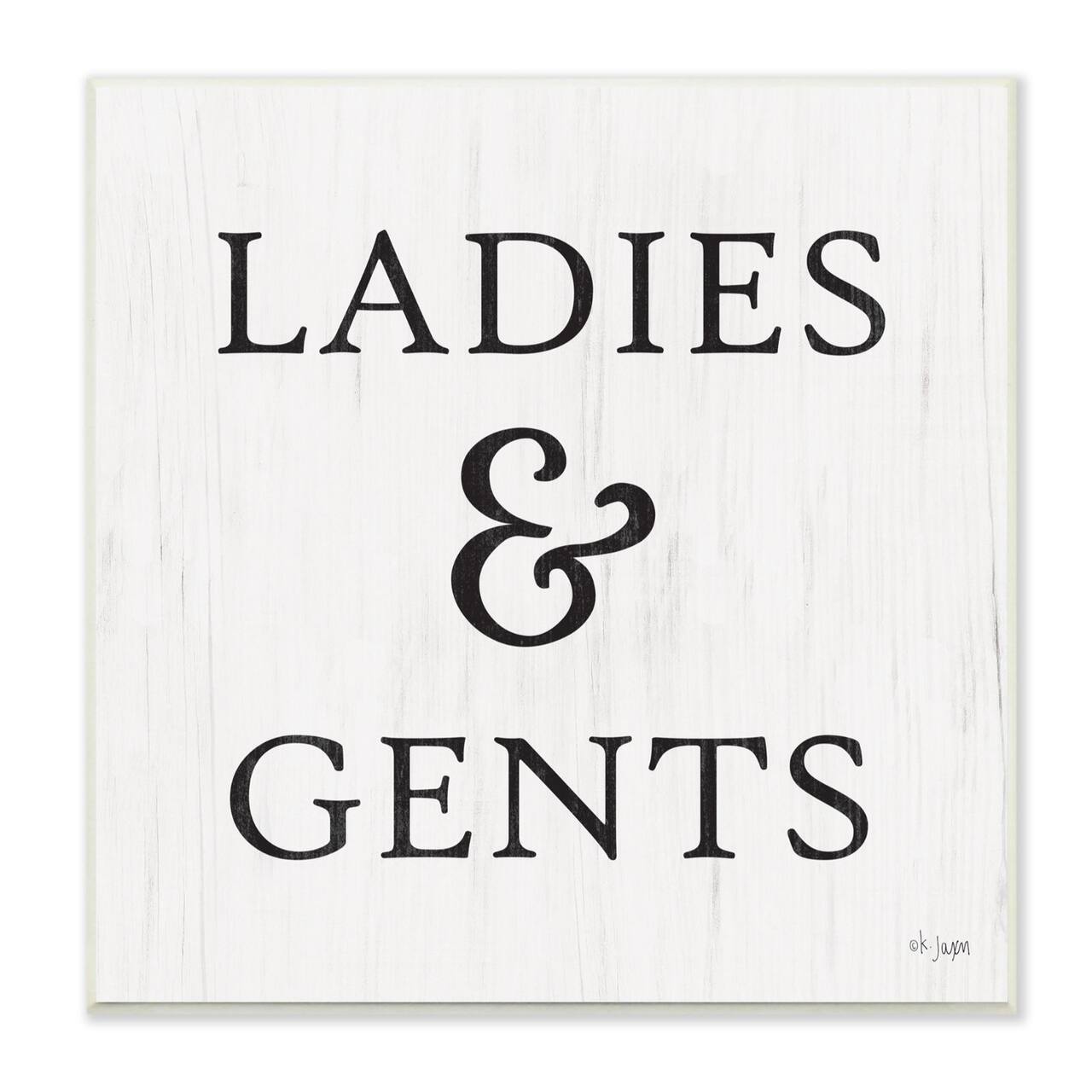 Stupell Industries Ladies & Gents Bathroom Sign Country Grain Pattern,12" x 12"